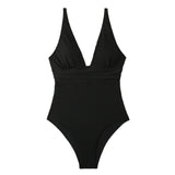 Women's One-piece Solid Color Lace-up Slim Fit One Piece Swimsuit