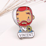 Creative Van Gogh Cartoon Oil Drip Brooch