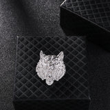 Retro Wolf Head Totem Golden M Badge Men's Brooch