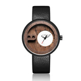 Fashion Top Brand Wooden Watch Men Exquisite Carving Hollow Design Male Clock Unique Green Leather Quartz Wood Watches