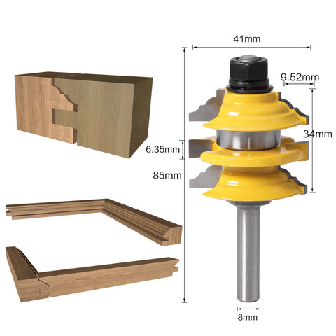 Single 8mm Shank  Mortise Joint Cutter Woodworking Milling Cutter Engraving Tool