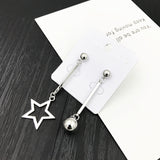 Korean bow tassel earrings asymmetric pearl flower earrings