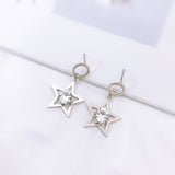 Korean bow tassel earrings asymmetric pearl flower earrings