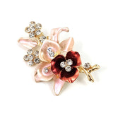 Diamond Flower Corsage Brooch Handmade Oil Drip Brooch Collar Pin