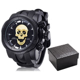 New Men's Watch Personality Skull Large Dial Silicone Band Quartz Watch