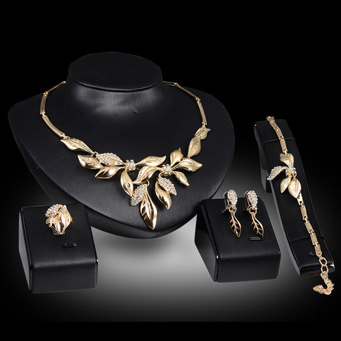 New Four-piece Bridal Wedding Jewelry Set