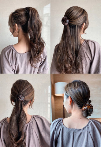 Korean Retro Geometric Elastic Hair Loop