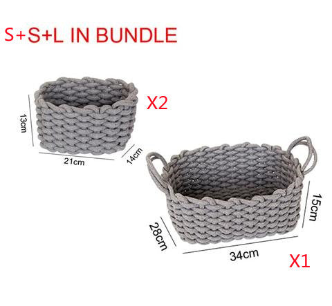 Nordic Wind Hand-woven Thick Cotton Rope Storage Box Simple Storage Basket