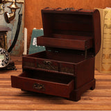 Jewelry Box Desktop Treasure Box Antique Wooden Storage Box