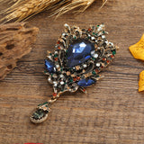 New Retro Hot Selling Rhinestone Water Drop Brooch For Women