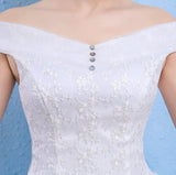 Wedding dress new bride married Korean style Qi thin one word shoulder wedding tail shoulder spring and summer models