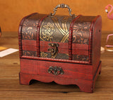 Jewelry Box Desktop Treasure Box Antique Wooden Storage Box