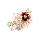 Diamond Flower Corsage Brooch Handmade Oil Drip Brooch Collar Pin