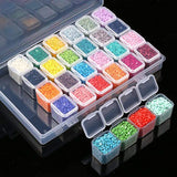 Jewelry Rhinestone Ornaments Beads Manicure Gadget Organizer Storage Box 28 Compartments