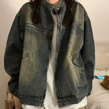 Retro American Denim Coat Loose Jacket