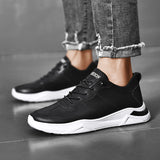 Sneakers Leather Round Toe Fashion Shoes Men