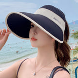 Cloud Sense Ice Silk Widened Brim Face Cover Sun-proof Topless Hat