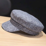 Women's Linen Octagonal Casual All-match Flat-top Cap