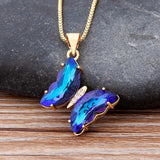 Butterfly Rabbit Ears Deer Color Zirconium Crystal Pendant