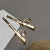 Hairpin Sweet Metal Pearl Diamond Bow Duckbill Temperament Lady Edge Clip Female