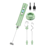 New Product Rechargeable Electric Milk Frother Stainless Steel Mixer Baking Eggbeater Electric Milk Frothing With Base