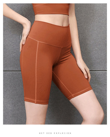 High waist hip shaping yoga shorts