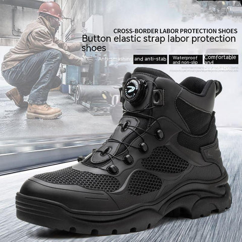 Summer Anti-smashing And Anti-penetration Men's Lightweight And Comfortable Labor Protection Shoes