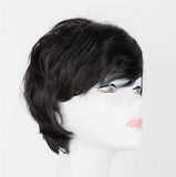 Black Dark Brown Short Rolled Chemical Fiber High-temperature Fiber Wig