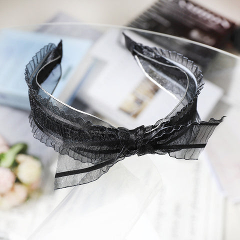 Hairband Simple Lace Mesh Bow Headband Hairpin