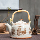 Ceramic Teapot With Strainer Large Handle Pot Single Pot Household