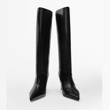 Leather High Heel Casual And Comfortable Pointed Toe Knight Boots