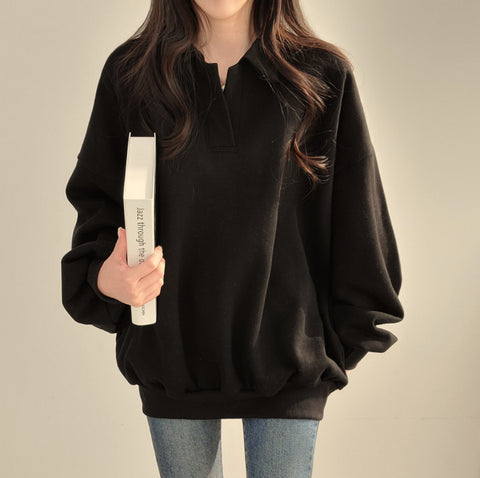 Idle Style Casual Loose Retro Sweater Coat For Women