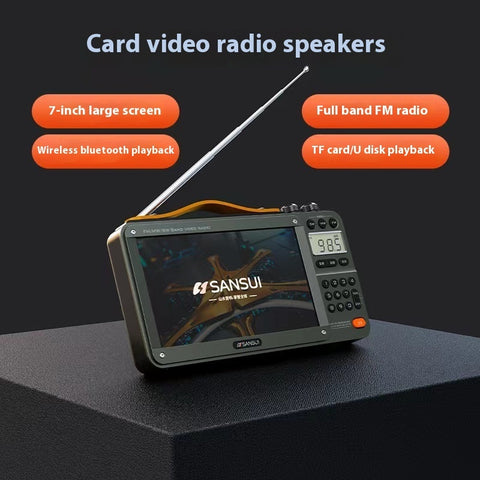 Home Elderly Radio Full Band Bluetooth Speaker HD Video Player