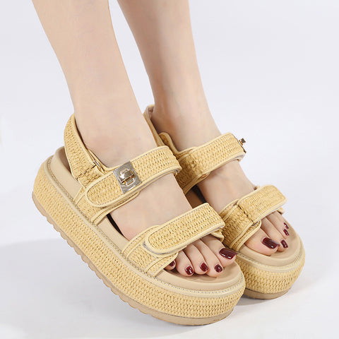 Women's Summer Open Toed Woven Hollowed Flat Sandals