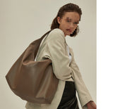 Khaki Autumn And Winter Soft Casual Large Capacity Zipper Tote Bag