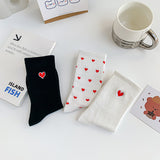 Women's Summer Embroidery Love Pure Cotton Socks