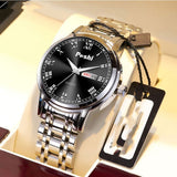 Men's Watch Steel Band Double Calendar Luminous Waterproof