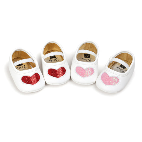 Four hearts baby princess shoes baby shoes baby shoes 3843