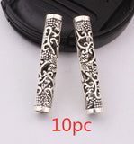 10 Pcs / Lot silver metal hollow hair braid