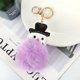 Stall Cute Snowman Fur Ball Keychain Pendant