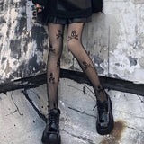 Skull Fishnet Pantyhose And Black Stockings