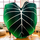 Super Soft Philodendron Gloriosum Printed Green Leaves Giant Blanket Fleece Cozy Leaf Blanket