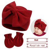 Newborn Fetal Cap Baby Bow Sleeve Cap Fashionable Warm Toddler Gloves Plus Tire Cap