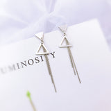 Korean bow tassel earrings asymmetric pearl flower earrings