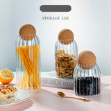 Striped Borosilicate Glass Cork Ball Storage Jar