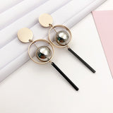 Korean bow tassel earrings asymmetric pearl flower earrings