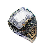 Inlaid Emerald Men's Luxury Ring Personality Retro