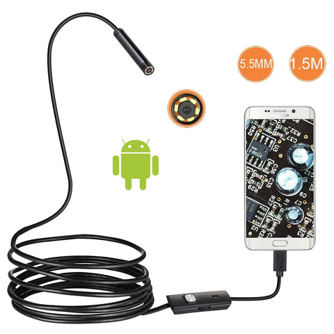 Lens Endoscope HD 480P USB OTG Snake Endoscope Waterproof Inspection Pipe Camera