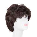 Black Dark Brown Short Rolled Chemical Fiber High-temperature Fiber Wig