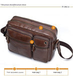 Genuine Leather Men's Shoulder Messenger Bag Large Capacity